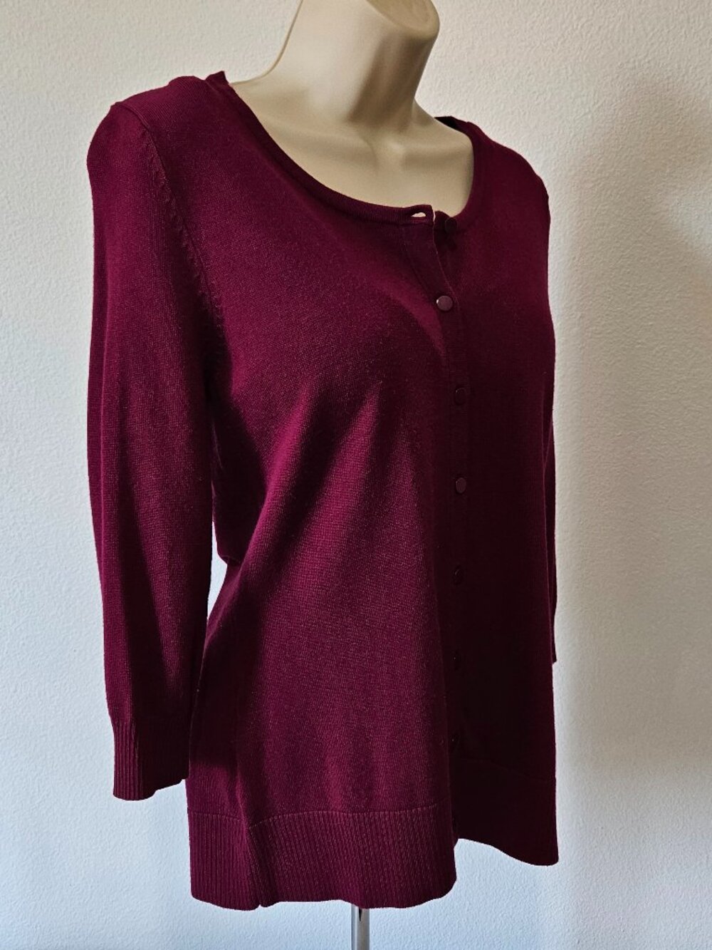 Dressbarn Button‑Front 3/4 Sleeve Cardigan Sweater - Picture 5 of 10